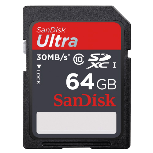 картинка SanDisk SDXC 64 Gb cl10 от магазина Rental+